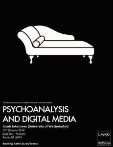 Psychoanalysis and Digital Media @ University of Westminster | England | United Kingdom